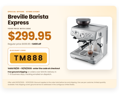 Breville Barista Express Espresso Machine (Code TM888)